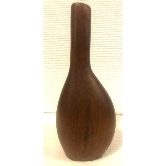 Vintage Hand Turned Walnut Bud Vase, Wood, Mid Century Modern - Picture 1 of 7